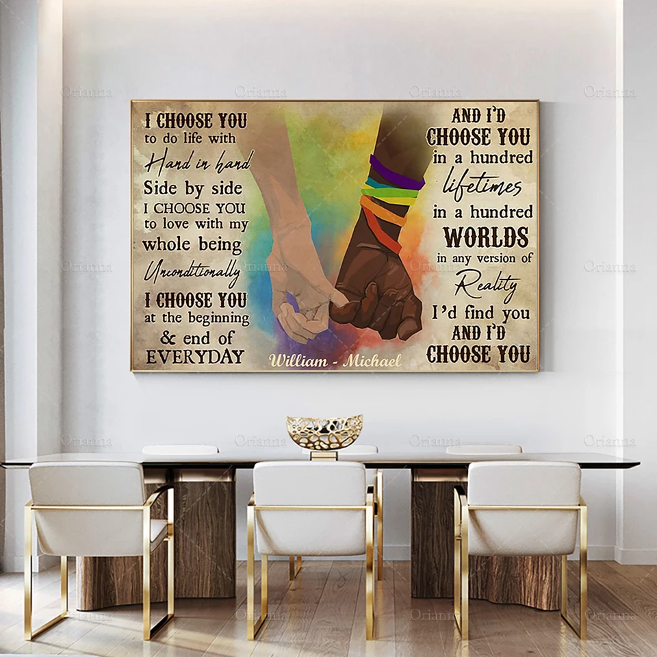 Плакат с надписью I Choose You черный и белый плакат Ver Современное украшение для дома