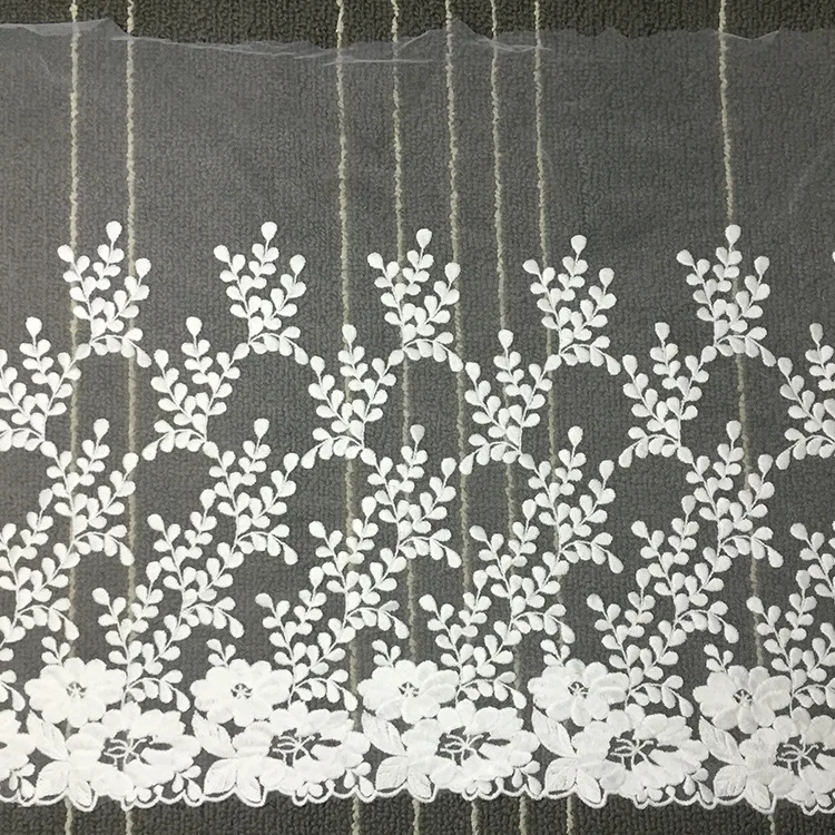 5Yards 35cm Meetee White Black Embroidery Cotton Laces Fabric Clothing Accessory for Children's Wear Skirt Curtain Lace Decor|Кружево| |