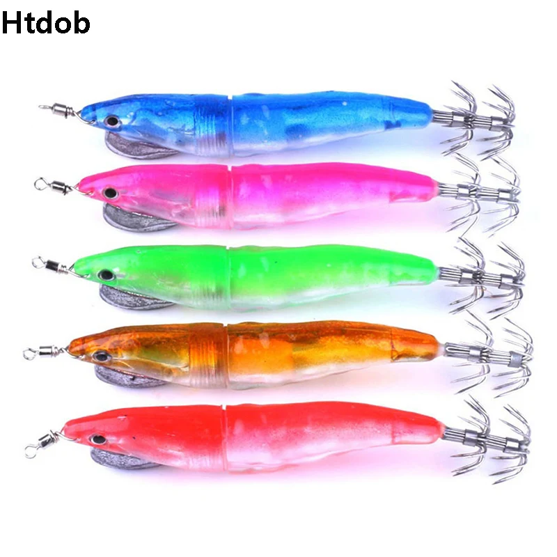 Htdob 5 шт. светодиодный электронный изменяемый светящийся креветка кальмар 12 8 см