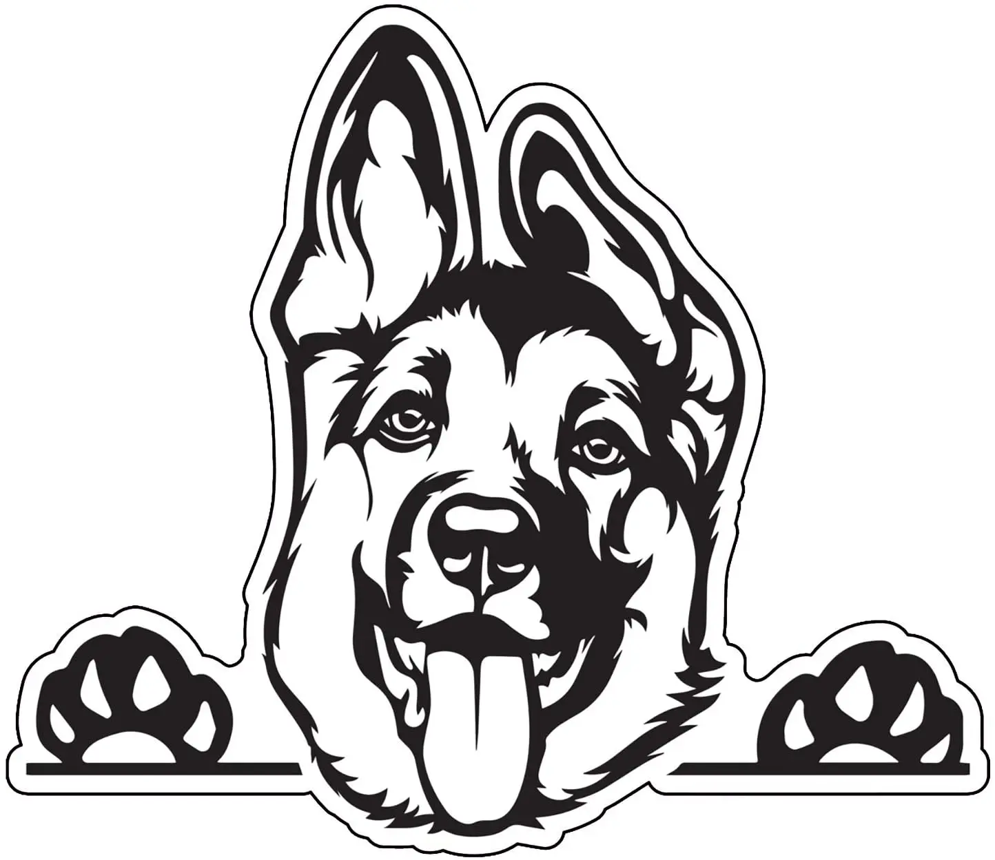 

German Shepherd Decal - Smiling Dog Breed Bumper Sticker - for Laptops Tumblers Windows Cars Trucks Walls Exterior Decor