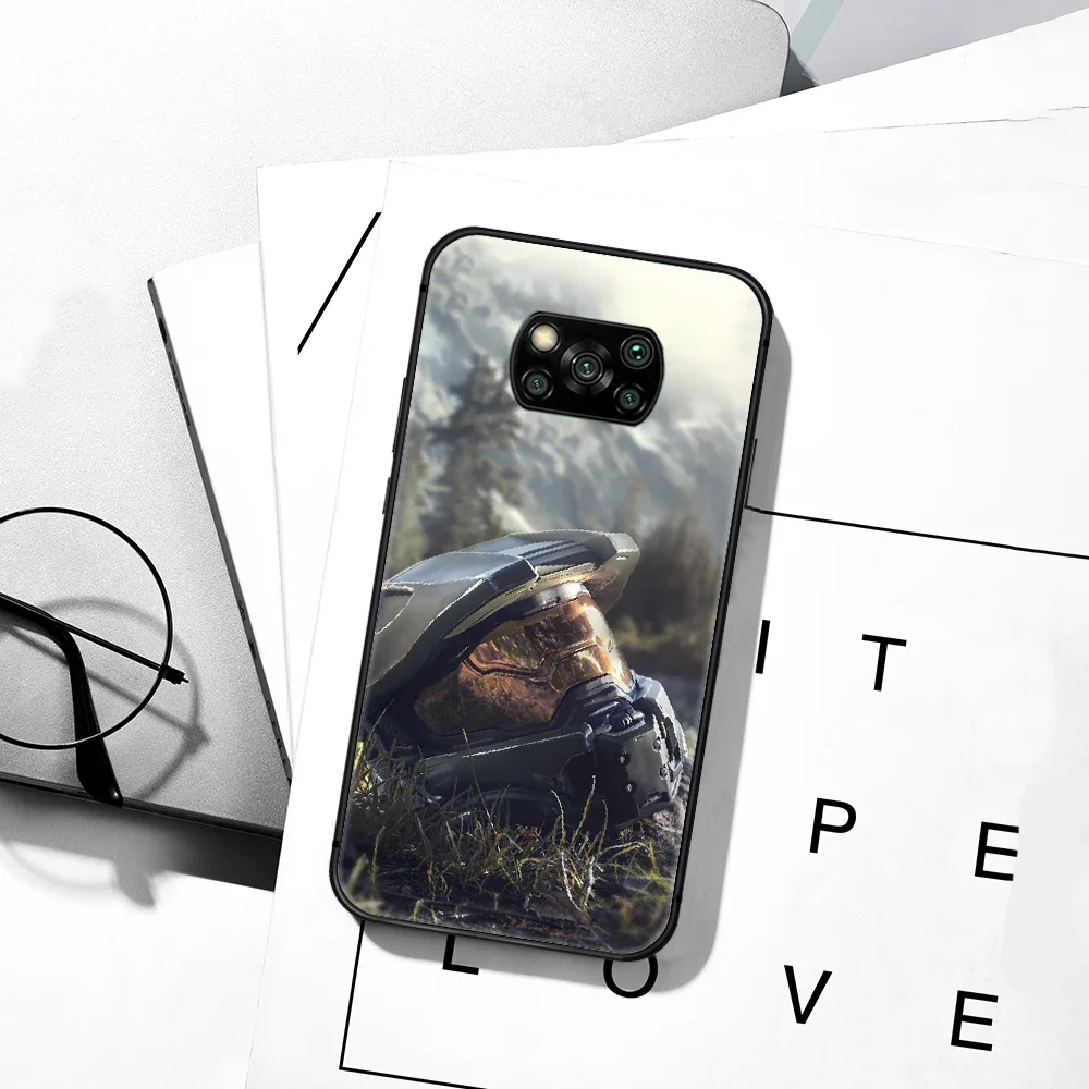 

Halo Game Phone Case For Xiaomi Mi 8 9 Note 10 A3 9T 10T 11 Poco x3 Lite Pro NFC Ultra black Prime Pretty Coque 3D Funda