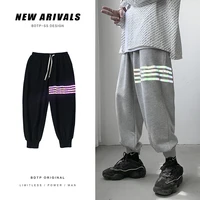 autumn youth bf loose sports legged pants mens fashion brand reflective casual pants couples capris