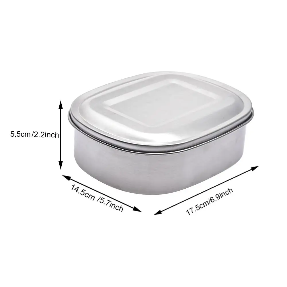 

1 Grid /2 Grid/3 Grid Specifications Stainless Steel Square Bento Lunch Box Food Container Storage Dinnerware Portable Lunch Box