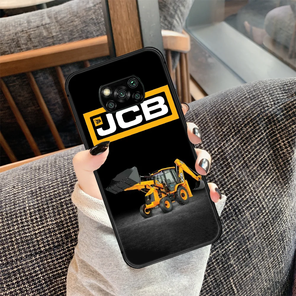 

jcbs excavator Phone case Cover Hull For Xiaomi Mi A2 A3 8 9 9T Note 10 Se Lite Pro black Funda Tpu Shell 3D Cover Trend Back