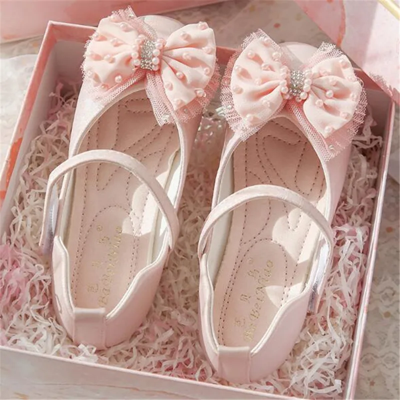 

New Spring/Autumn Flats Baby Children Bow Comfortable Princess Girls Moccasins Toddler Student Kids Leather Shoes 02