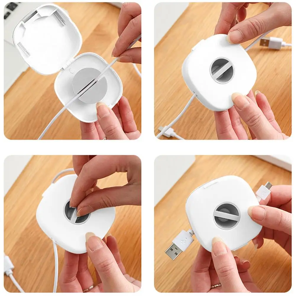 Desktop Charging Data Cable Storage ABS Box Bag Artifact Wired Headset Portable Management | Электроника