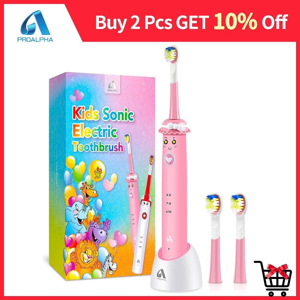 

kids Electric Toothbrushes Sonic Whitening Oral cleaner Wireless USB Rechargeable Tooth brush for children with Timer gift sets