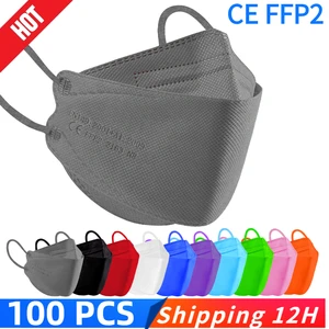 Маски ffp2, маска для лица KN95, одобренная fpp2 маска, цветные защитные черные маски, тушь для ресниц, для рта, mascarilla fpp2 homologada