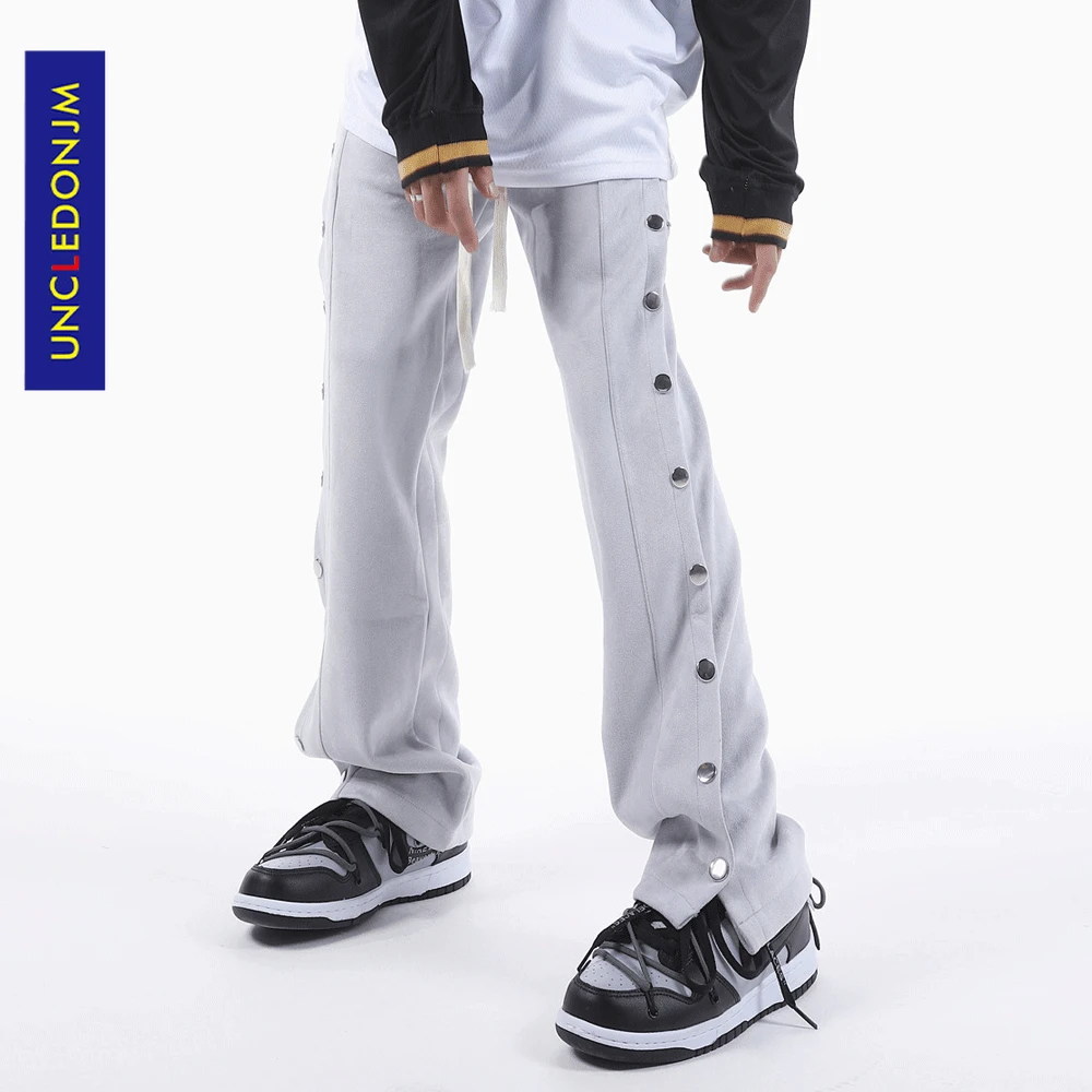 

UNCLEDONJM Side-breasted split trousers casual men hip hop skateboard Baggy trousers 2021 hip hop mens joggers pants 86250