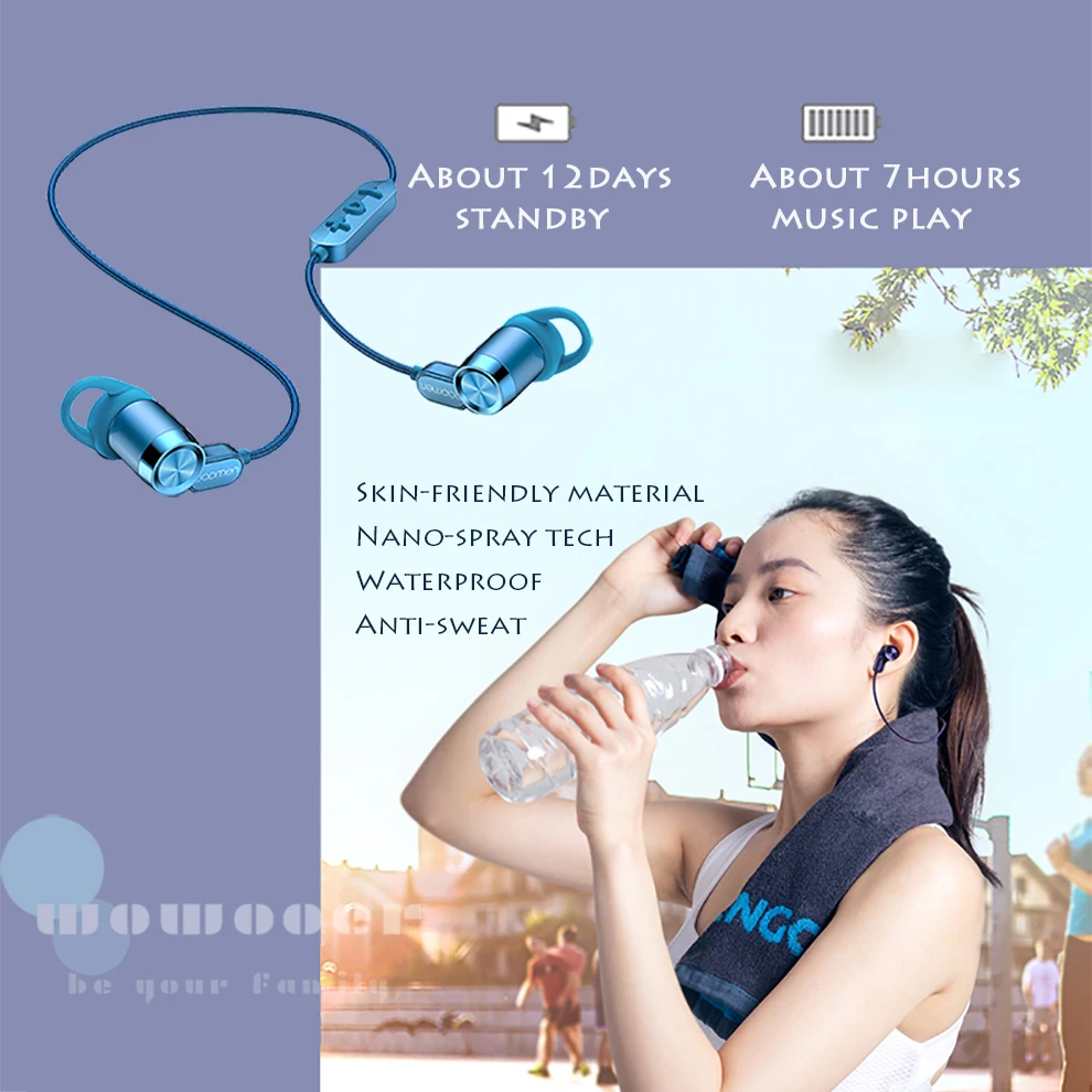 Беспроводные наушники с шейным ободком спортивные громкой связью bluetooth