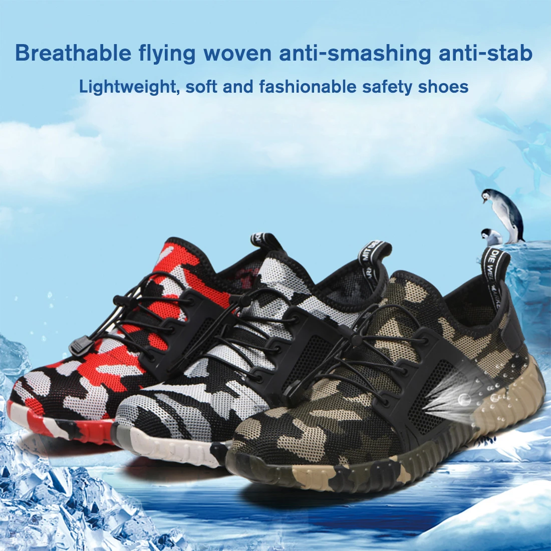 

Air Mesh Work Safety Boots Men Anti-Piercing Indestructible Shoes Men Boots Puncture-Proof Sneaker Steel Toe Shoes Size 36-48