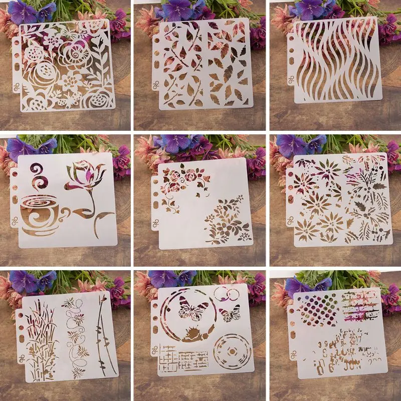

Flower Stencils Template Painting Scrapbooking Embossing Stamping Album Card DIY