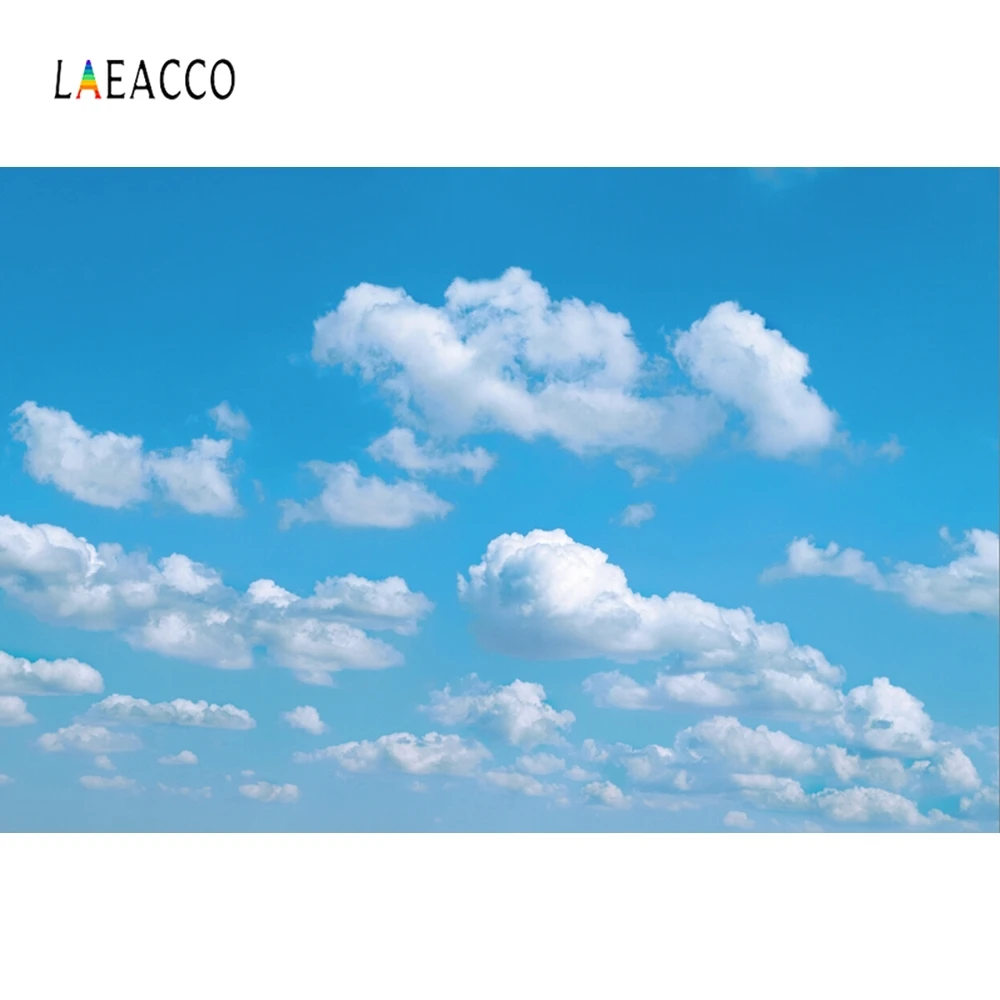 Laeacco голубое небо белое облако детский портрет Фотофон фотографии фоны индивидуальные фотографические фоны для фотостудии