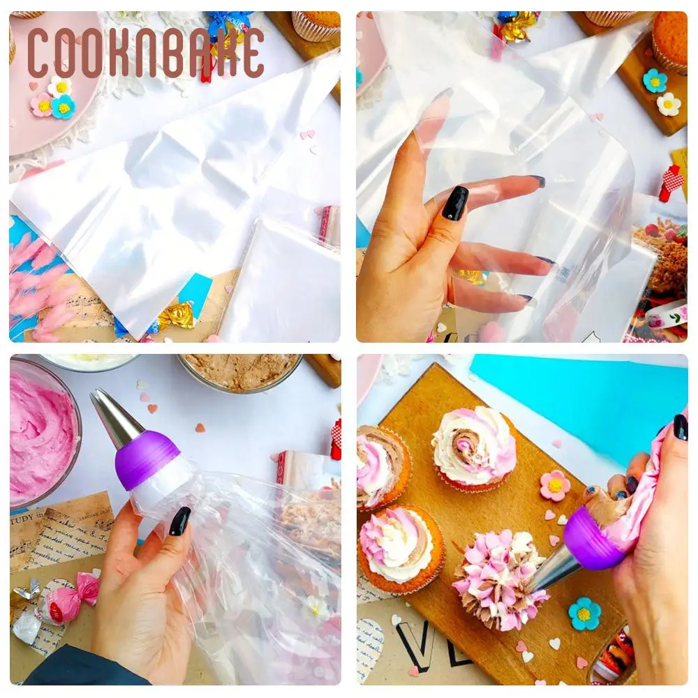 COOKNBAKE 10 шт./компл. PE кондитерских мешков для крема одноразового поддона для торта кондитерский мешок советы сумка прозрачный инструмент для декорирования тортов глазировки сумки