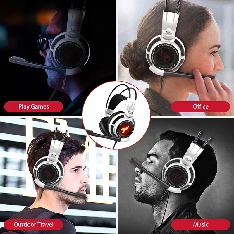 Игровая Гарнитура SOMIC G951 с объемным звуком розовая эффектом кошачьи уши