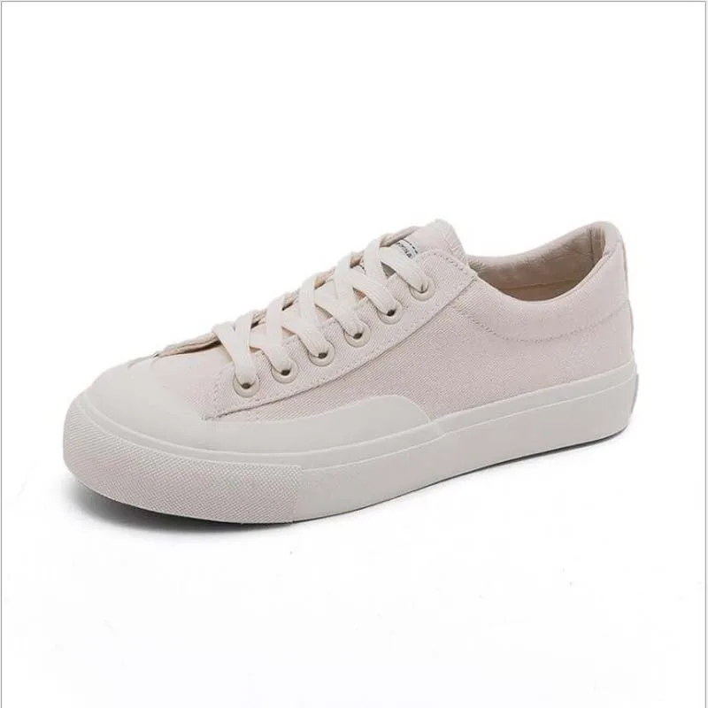 

Women Fashion Sneakers Canvas Shoes Lace Up Casual Shoes Girl Flats White Shoes Breathable Shoes Ladies Espadrilles F76