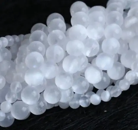 Подлинные круглые ювелирные украшения из белого кошачий глаз Кальцита селенита |