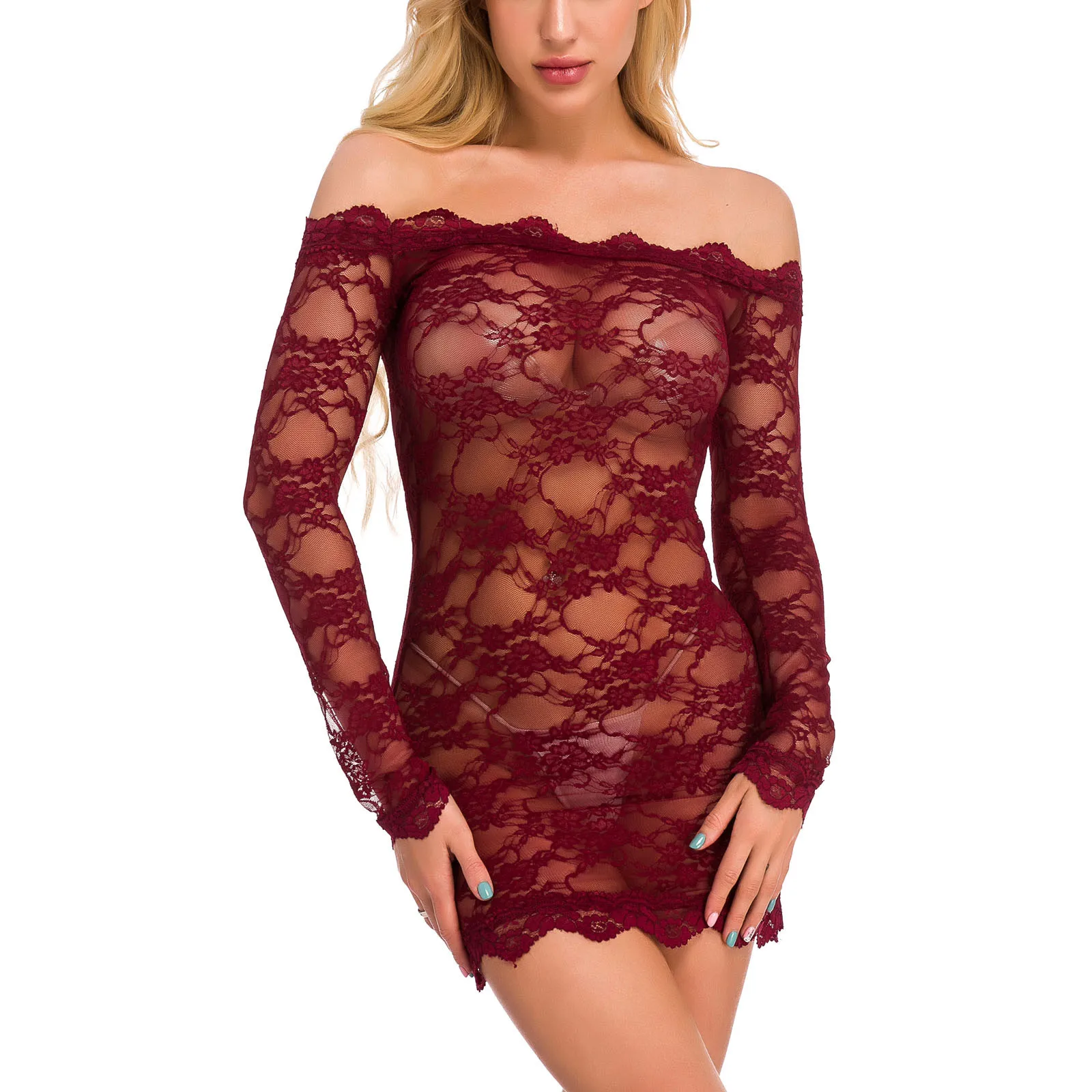 

Sexy Lingerie Women's Underwear Set See Through Brassiere Lingerie Set Pajamas Tight Body Underwear Christmas Bralette
