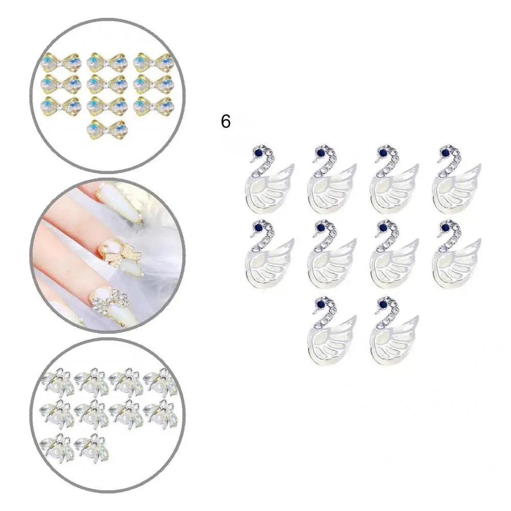 

Manicure Ornament Premium Sturdy DIY Nail Jewelry Swan Rhinestone for Daily Use Manicure Decoration Nail Ornament