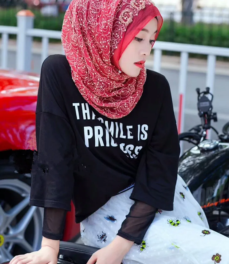 Вечерние Праздничная мода мусульманские платки хиджабы для женщин|chiffon muslim