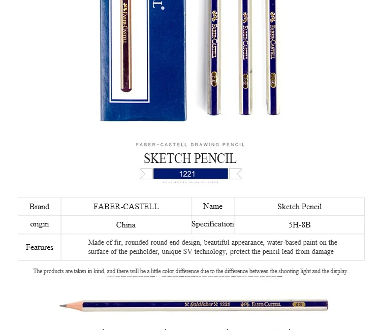 Faber Castell 12 шт высокое качество древесины эскиз и набор карандашей для рисования 5H 4H 3H 2H HB B 2B 3B 4B 5B 6B 7B 8B художественных 1221