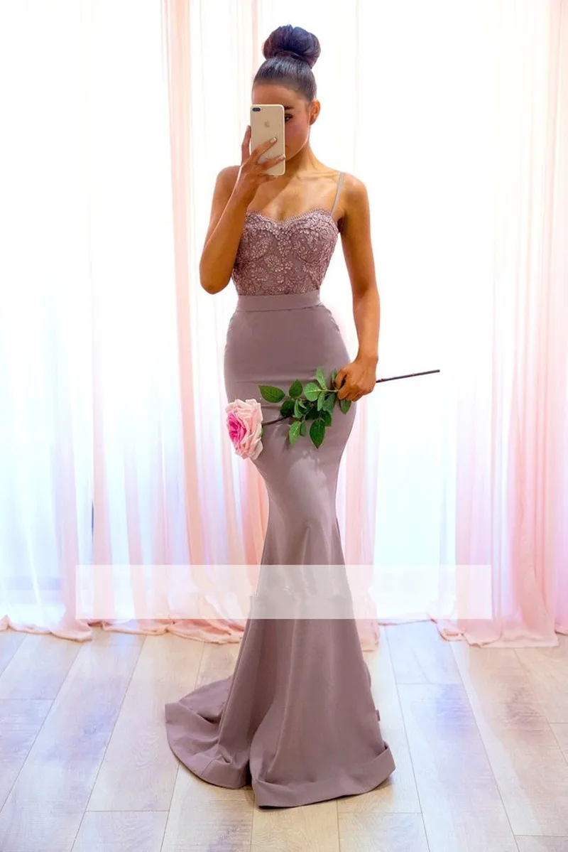 Robe Demoiselle d'Honneur Русалочки оголяющее спину сиреневое кружевное платья подружек