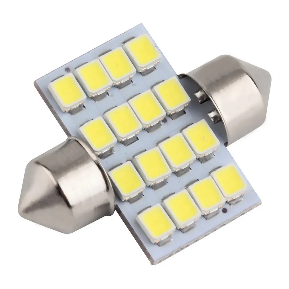 16 SMD СВЕТОДИОДНЫЙ 1210 31 мм автомобиль теплый белый внутренний купол с фестонами