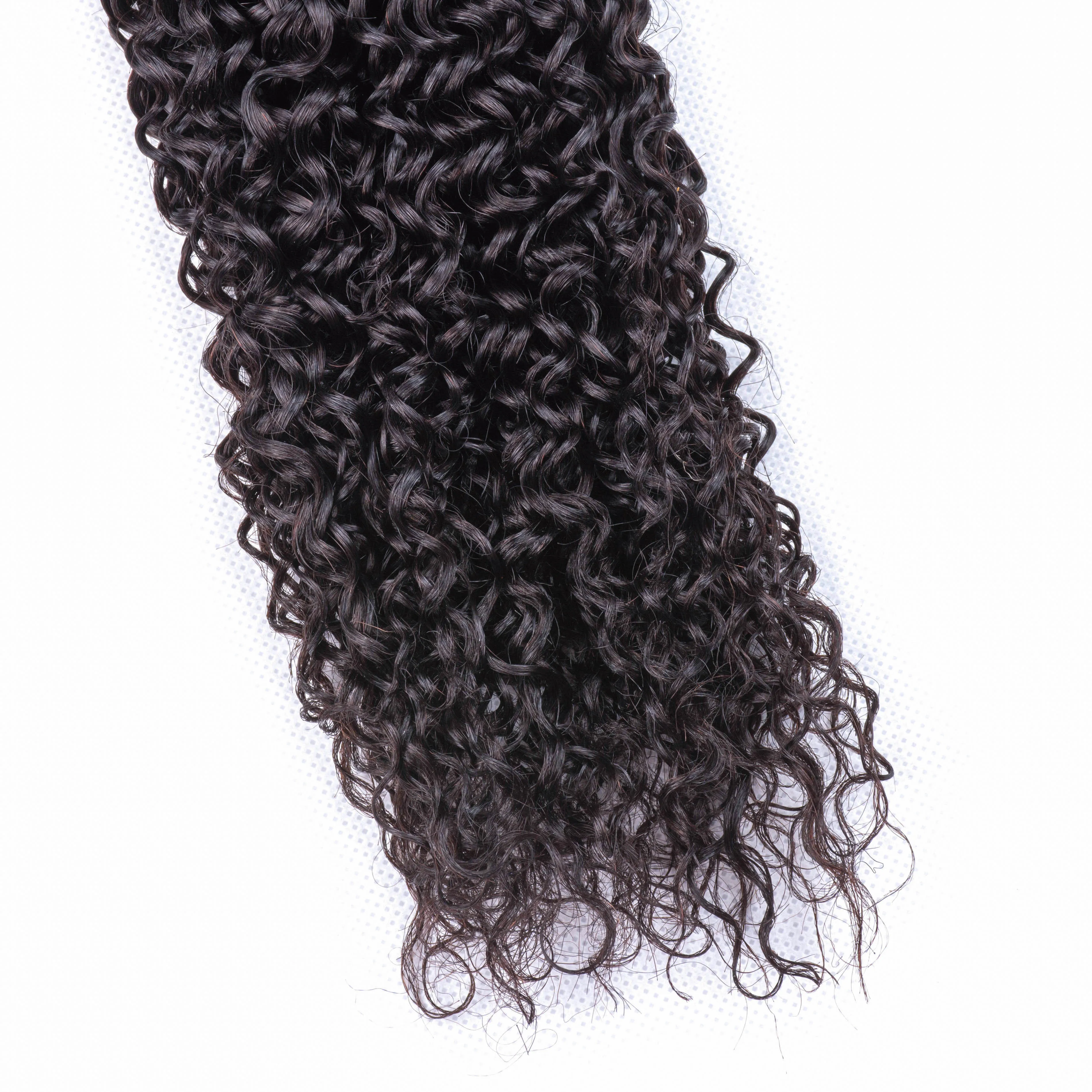 Малазийские кудрявые вьющиеся человеческие волосы пучки с закрытием уха до