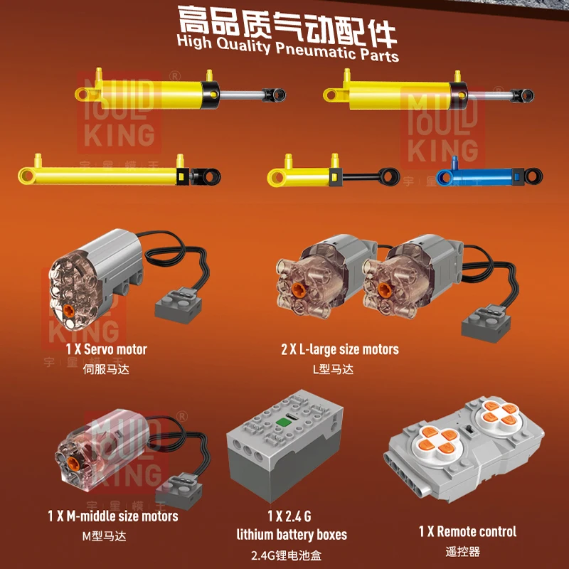 

MOULD KING 19007 Motorized High-tech Car Compatible With 20005 Truck Car Building Blocks Assembly Brick Toys Kids Christmas Gift
