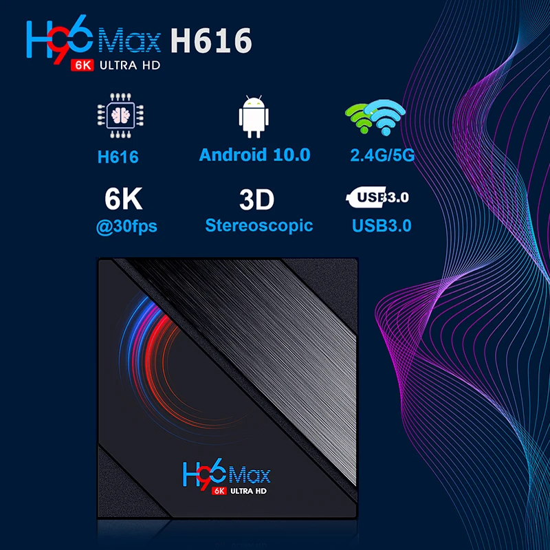 ТВ-приставка H96 Max Android 10 0 4 ядра + 32/64 ГБ HD 6K 2 | Электроника