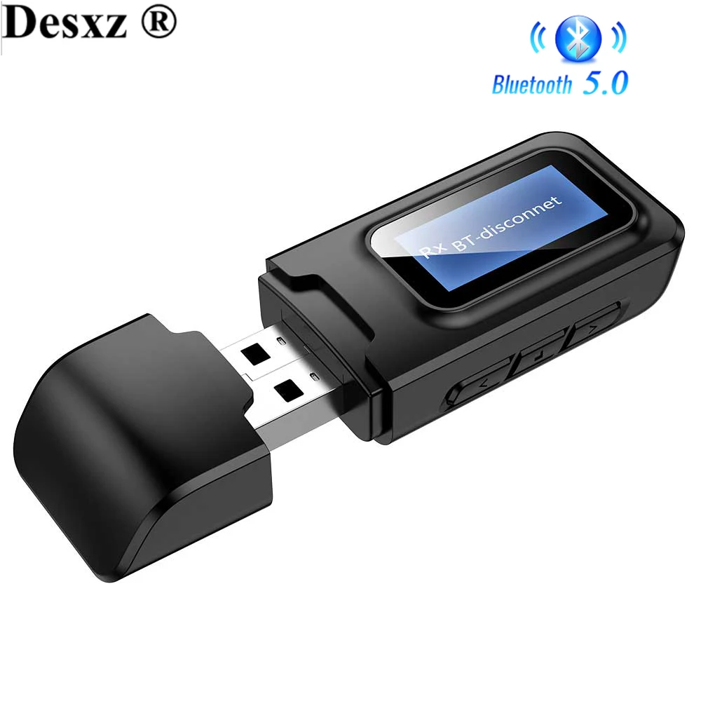 Беспроводной bluetooth адаптер Desxz 5.0LCD 2 в 1 приемопередатчик Hifi Качество
