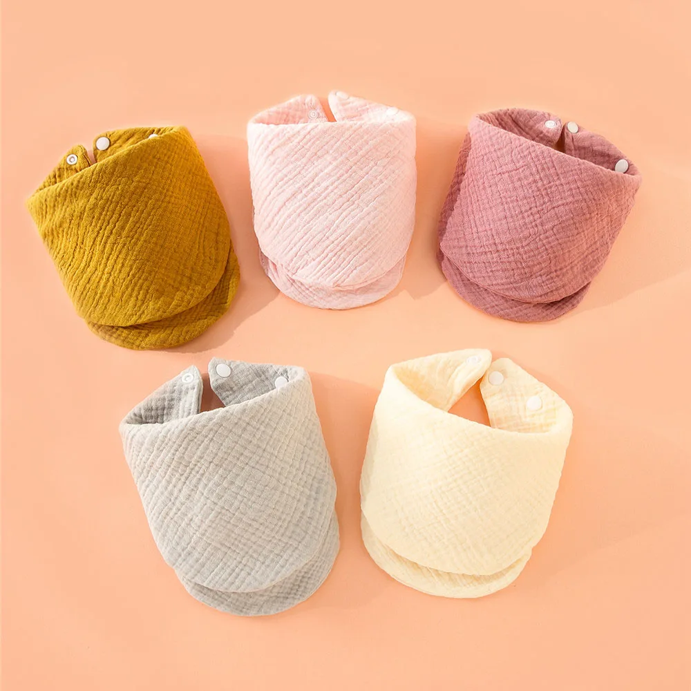 

5Pcs Newborn 100% Cotton Bibs Burping Handkerchief Soft Baby Triangle Scarf Cotton Baby Boys Comfortable Towel Burping Cloth