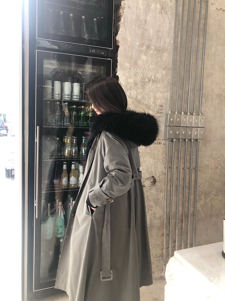 Зимняя парка с подкладкой из натурального Лисьего меха Женская Толстая теплая