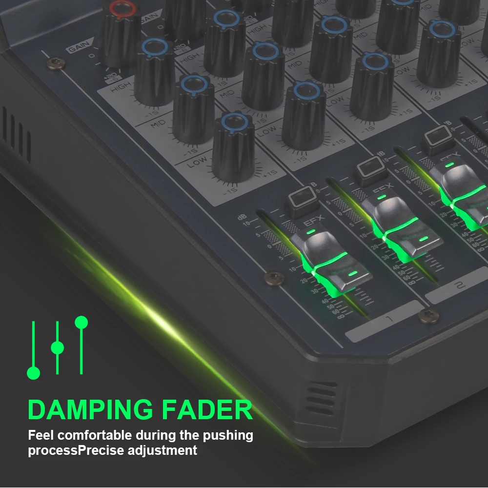 X4/6 DJ портативная мини консоль аудио Миксер с DSP эффектом звуковая карта USB 48 В