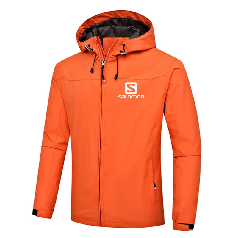 

New Spring Jacket Men Hooded Zipper Waterproof Coat Windproof Solid Color Fashion Male Coat Outdoor Sportswear Bomber Coats 5XL