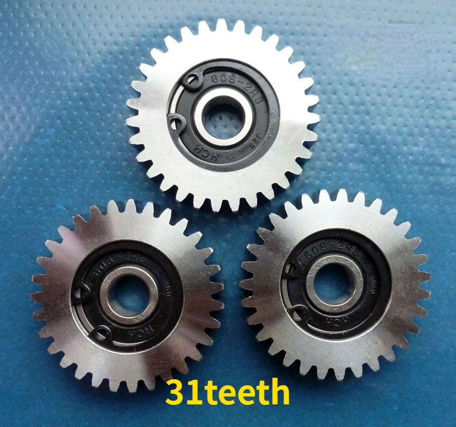 

3pcs 31teeth Diameter 38mm Car Electric Bicycle Vehicle Gear Lithium Trolley Steel Metal Gear Wheel Bearing 608Z 8MM Inner Hole