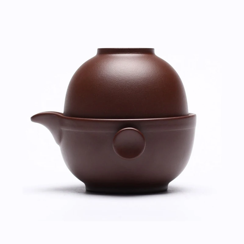 Дорожный чайный набор из исинской фиолетовой глины, чайный горшок Quick Pots, 1 чайник, 1 чашка, чайная посуда, китайский напиток, Gongfu, чайные горшки