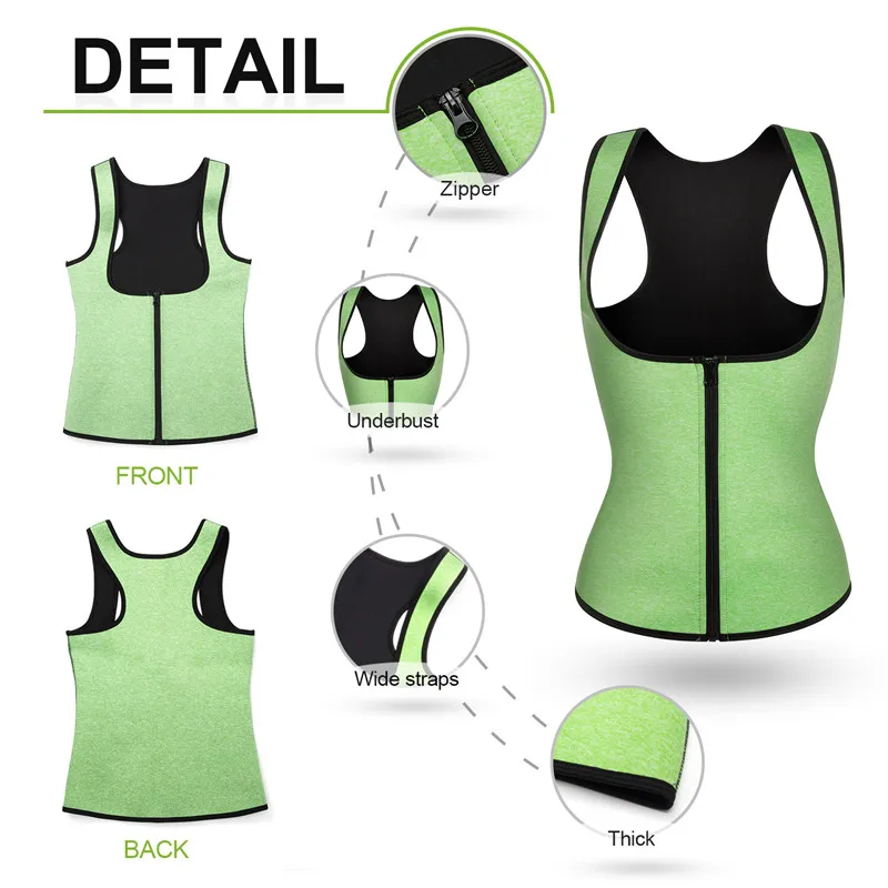 Женский жилет сауна Junlan с молнией неопреновый корректор живота тренировочный