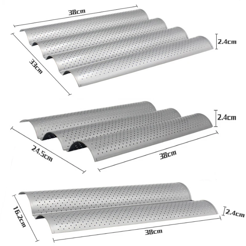 Антипригарная противень для выпечки 2/3/4 лоток багетная форма волнистый пекарь