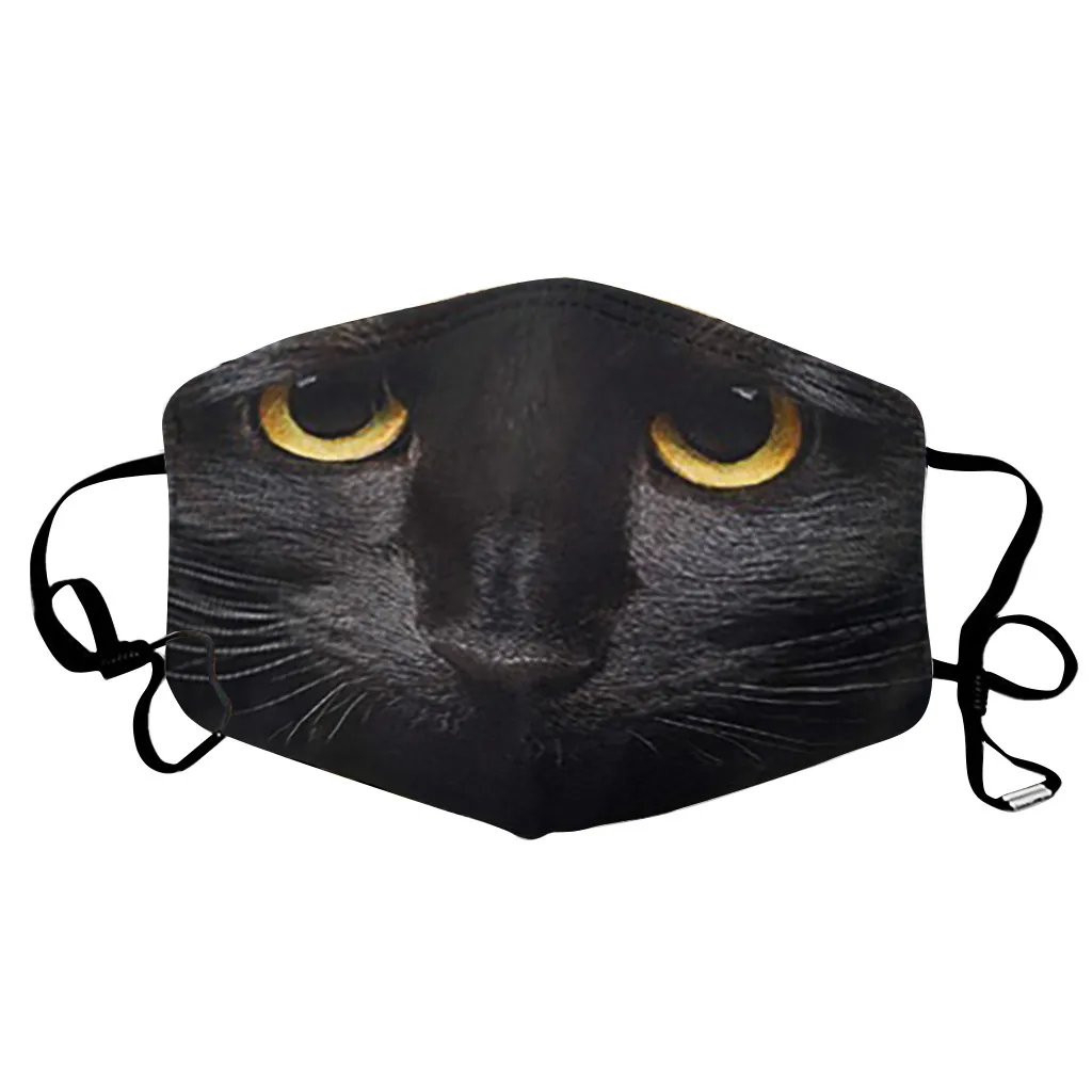 

mascarillas Adult Mouth Mask 3D Animal Print Face Breathable Animal Printing Adjustable Rope Dust-proof Washable Face Mask