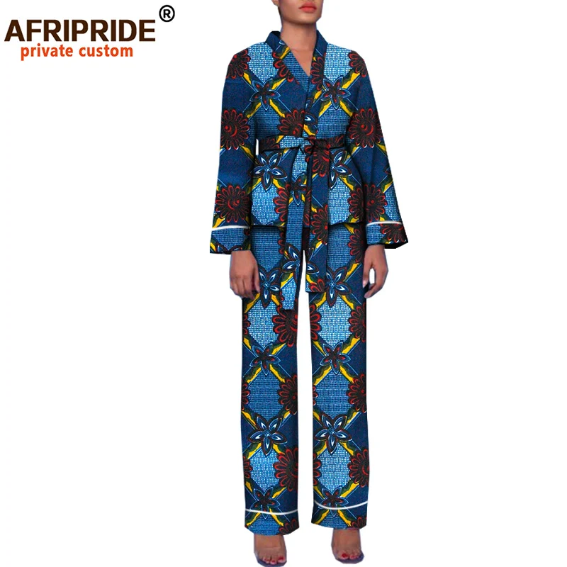 Осенняя женская пижама в африканском стиле AFRIPRIDE private custom Топ с длинным рукавом +