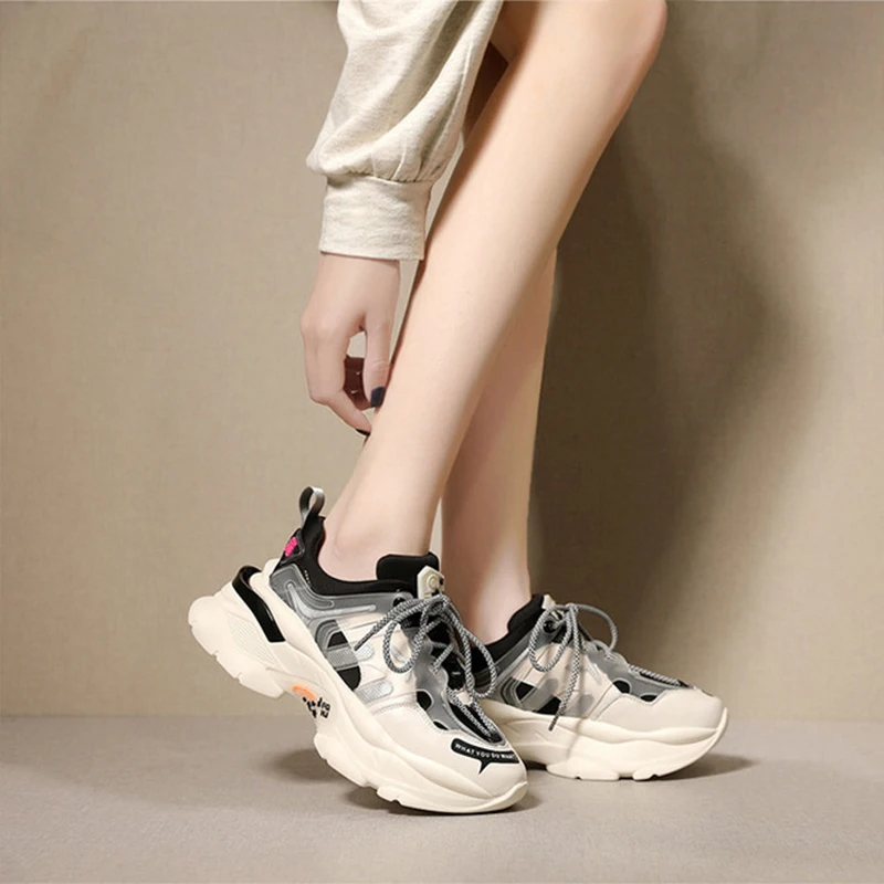 Женские кроссовки из натуральной кожи на платформе|Женские и кеды| |