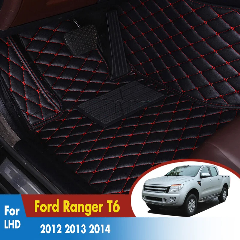 Car Floor Mats For Ford Ranger T6 2012 2013 2014 LHD Auto Rugs Covers Interior Decoration Carpets Styling Accessories