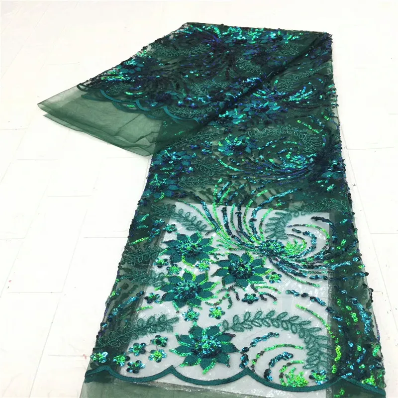 

French Tulle Lace Fabric 5 Yards African Lace Fabric 2020 High Quality Nigerian Lace Fabric For Wedding Dress XC180-242