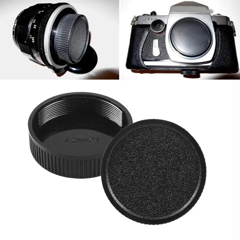 

1pcs 42mm Plastic Front&Rear Cap Cover For M42 Digital and Body Rear Black Camera Cap Cap G9K5 Lens P8F3