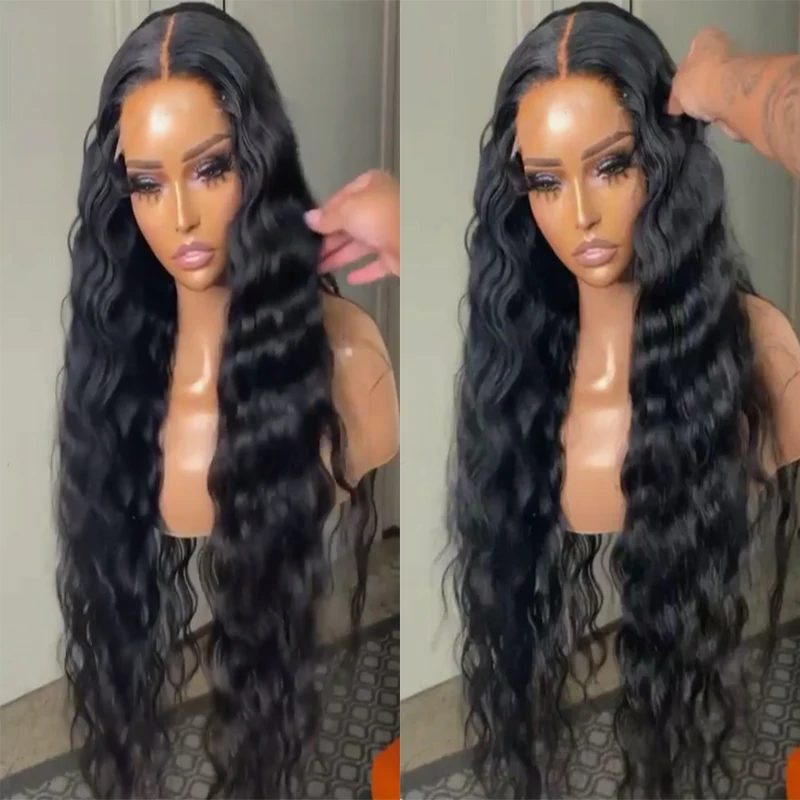 

Black Synthetic Wigs for Women Heat Resistant Fiber Hair T-part Long Body Wave Synthetic Lace Frontal Women Wigs