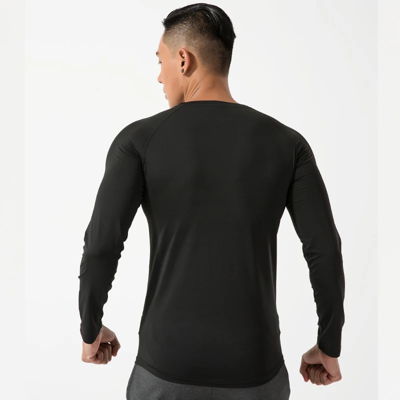 Mens Compression T Shirts Tight Sports Quick Dry Solid Running Base Layer Top Autumn Fitness Long Sleeve | Спорт и развлечения