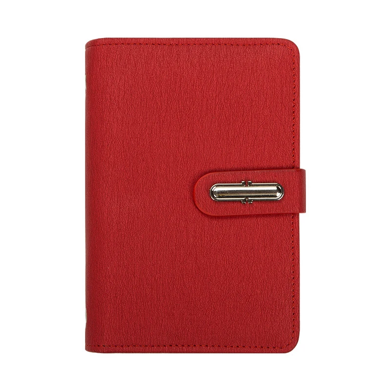 

A7 Loose-leaf Notepad Portable PU Notebook Simple Small Fresh Pocket Record Book English Word Book Female Carry Notebook Gift