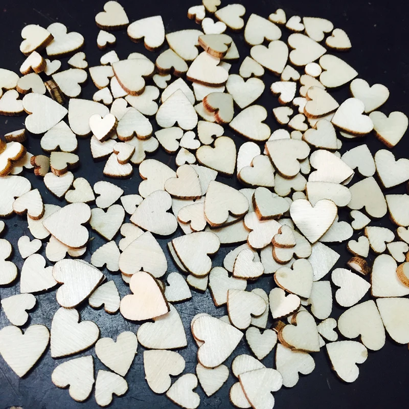 100 шт 4 размера смешанные в форме сердца деревенские деревянные пуговицы