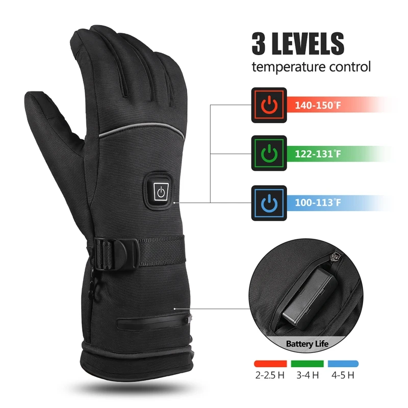 Winter Outdoor Sports Rechargeable Battery Heating Gloves Three-Speed Thermostat Waterproof Increase Long Warm | Дом и сад